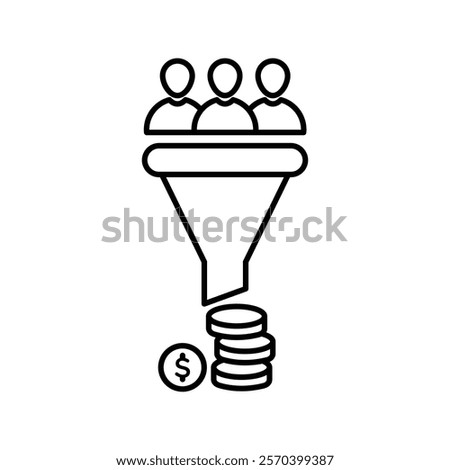 sales conversion icon Outline thin set