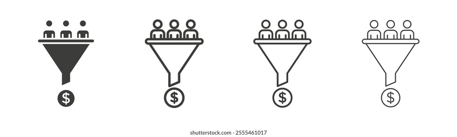 sales conversion icon pack. vector illustration