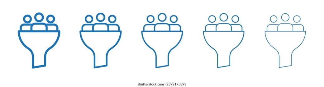 sales conversion icon Symbol collection thin outline set