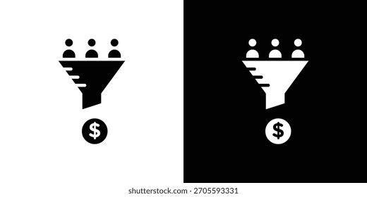 colección de Ilustración vectorial de iconos de conversión de ventas. iconos en blanco y negro.
