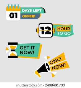 Colección de banners de cuenta regresiva de ventas Vector Premium