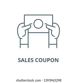 Sales coupon vector line icon, linear concept, outline sign, symbol