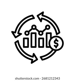 Sales Cycle Icon Outline Vector Illustration