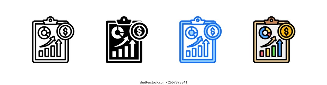 Sales Data Icon Set Multiple Style Collection