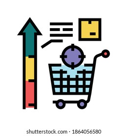 sales data visualization color icon vector. sales data visualization sign. isolated symbol illustration