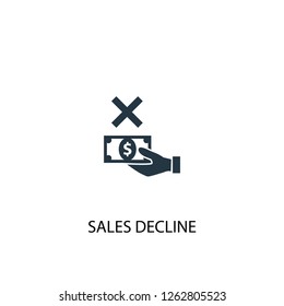 sales decline icon. Simple element illustration. sales decline concept symbol design. Can be used for web and mobile.