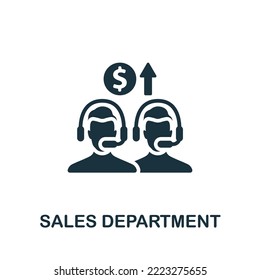 Sales Department icon. Monochrome simple Company Structure icon for templates, web design and infographics