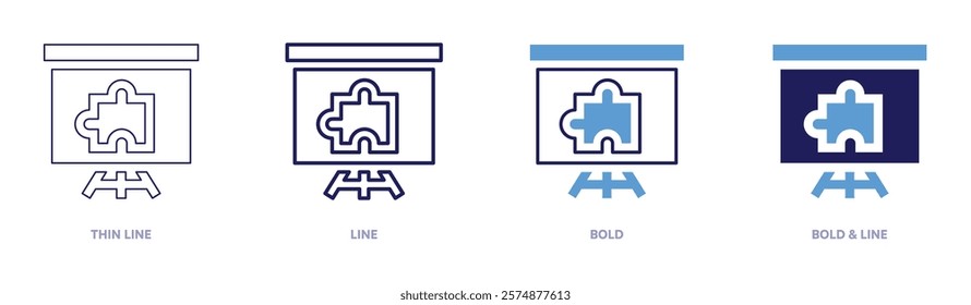 Sales differentiation icon in 4 different styles. Thin Line, Line, Bold, and Bold Line. Duotone style. Editable stroke.