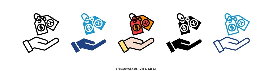 Sales And Discount Icon Multiple Vector Illustration