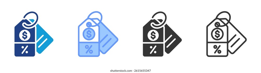 Sales Discount icon set multiple style collection