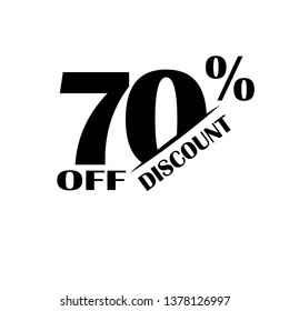 Sales discount icon. Special offer price. 70 percent - Vector