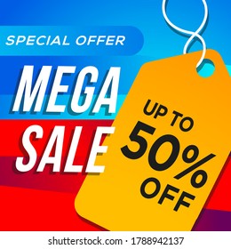 sales discount social media banner template vector