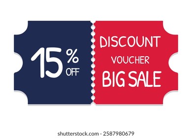 sales discount voucher 15% off sales marketing in american colors
