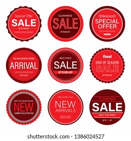 Sales, Discounts, Special Offers and New Arrivals Label Set.