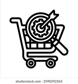 Sales Effectiveness Line Vector Illustration On White Background.