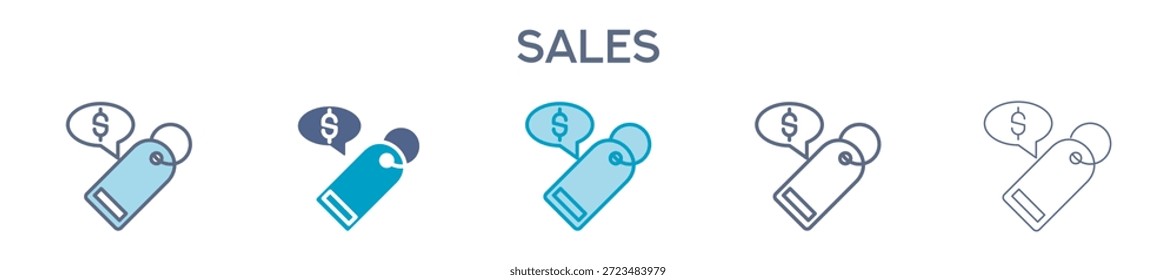 Elemento De Ventas Para Diseño Gráfico - Estilos Múltiples. Ilustración vectorial De Dos Colores Y Negro. Los Diseños Múltiples De Los Iconos Se Pueden Utilizar Para El Móvil, Ui, Web