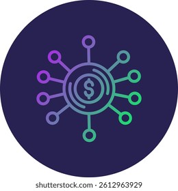 Sales Enablement Line Circle Gradient Style
