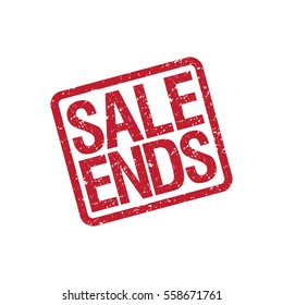 Sales Ends, Rubber stamp, vector