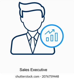 Sales Executive or Sales Man Icon Concept