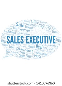 Sales Executive Word Cloud. Wordcloud Made With Text.