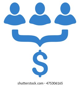 Sales Filter icon. Vector style is flat iconic symbol with rounded angles, cobalt color, white background.