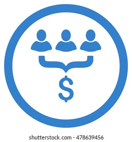 Sales Filter rounded icon. Vector illustration style is flat iconic symbol, cobalt color, white background.