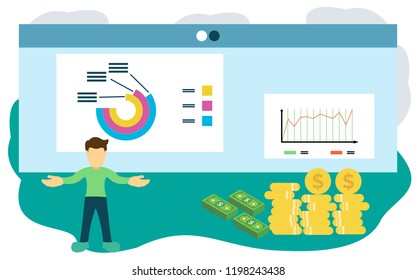 sales flat design illustration
