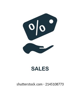 Sales flat icon. Colored element sign from marketing collection. Flat Sales icon sign for web design, infographics and more.