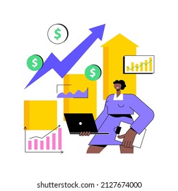 Sales Forcasting Abstract Concept Vector Illustration. Business Strategy Planning, Marketing Forecasting Method, Sales Software, Revenue Management, Retail Income, Profit Plan Abstract Metaphor.