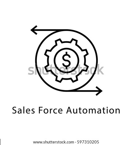 Sales Force Automation Vector line Icon 