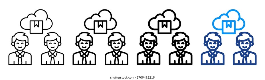 Sales Force Icon Different Outline Collection Set