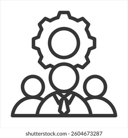 Sales Force Management Outline Icon Vector Illustration