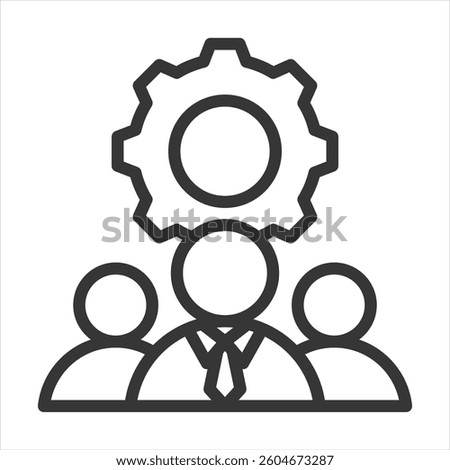 Sales Force Management Outline Icon Vector Illustration