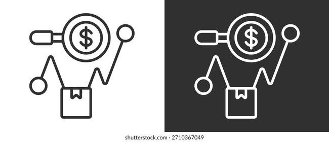 Sales Forecast Icon Set Vector Collection Isolated In Black And White