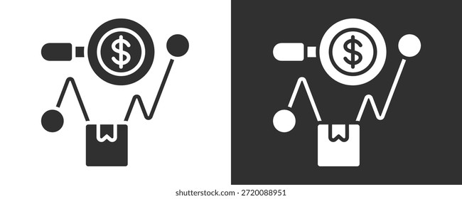 Conjunto De Iconos De Pronóstico De Ventas Colección De Vector Aislada En Blanco Y Negro
