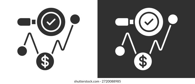 Conjunto De Iconos De Pronóstico De Ventas Colección De Vector Aislada En Blanco Y Negro