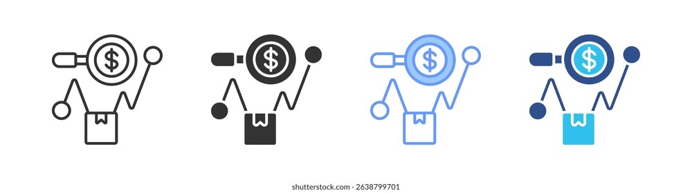 Sales Forecast Multi Style Icon Set Vector