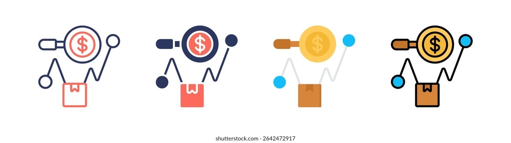 Sales Forecast Multi Style Icon Set Vector