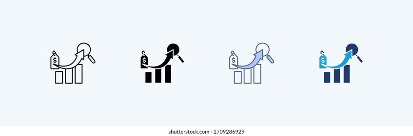 Ícone Múltiplo de Previsão de Vendas - Vetor de Ilustração