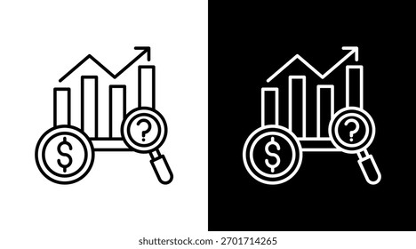 Design do Conjunto de Ícones Brancos de Previsão de Vendas