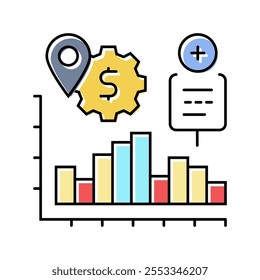 sales forecasting business process color icon vector. sales forecasting business process sign. isolated symbol illustration