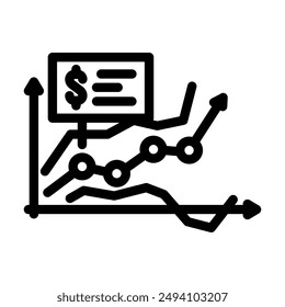 sales forecasting business process line icon vector. sales forecasting business process sign. isolated contour symbol black illustration