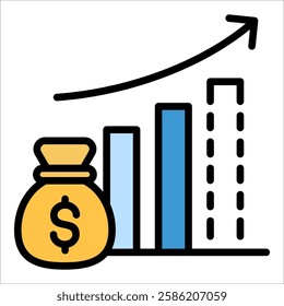 Sales Forecasting Icon Element For Design