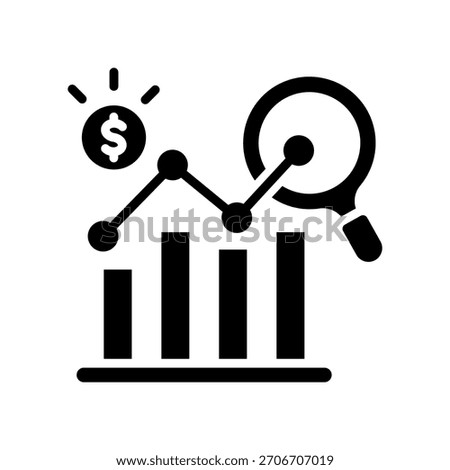 Sales Forecasting Icon Glyph Vector Illustration