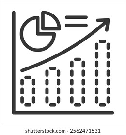 Sales Forecasting Outline Icon Vector Illustration