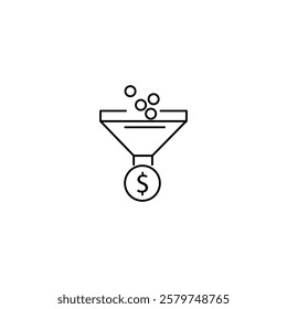 sales funnel aap icon flat vector