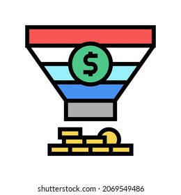 sales funnel color icon vector. sales funnel sign. isolated symbol illustration