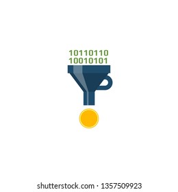 Sales Funnel. Sales Funnel Concept Vector Flat Icon Isolated on White Background.