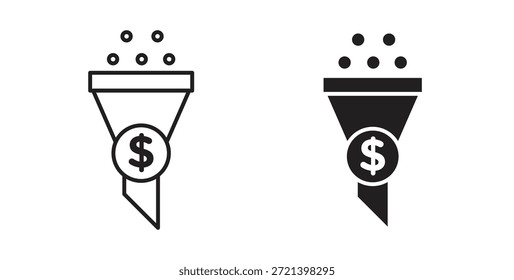 Verkaufstrichter-Icon-Konzeptset. Einfache Symbolsammlung