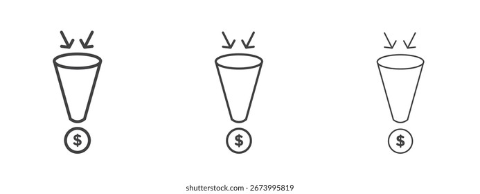 Diseño del icono del embudo de ventas, conveniente para el Web, la infografía, la interfaz y los App.